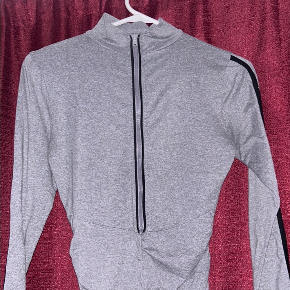 Gray Zip-Up romper